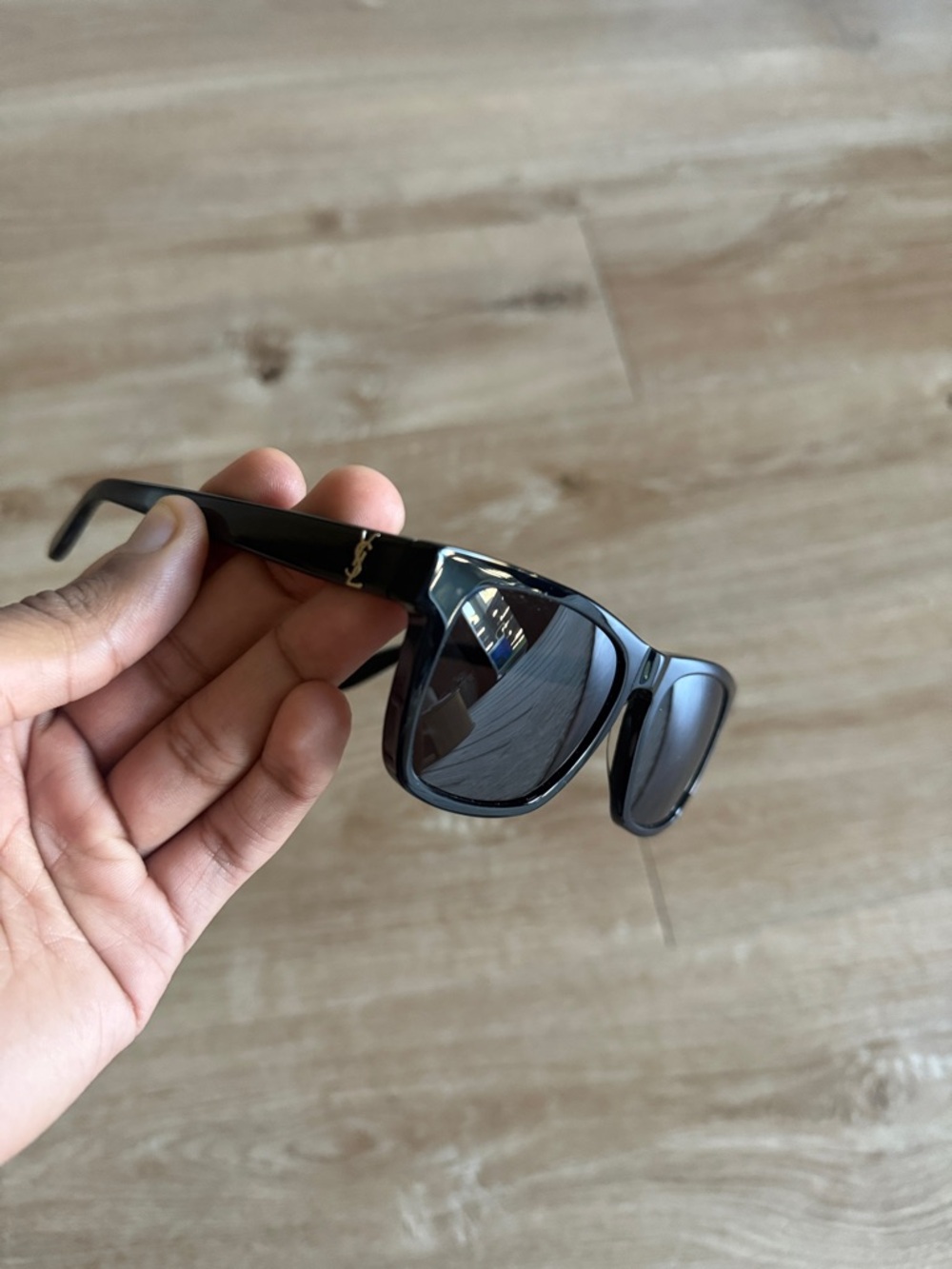 Saint Laurent Black Sunglasses with Gold Logo